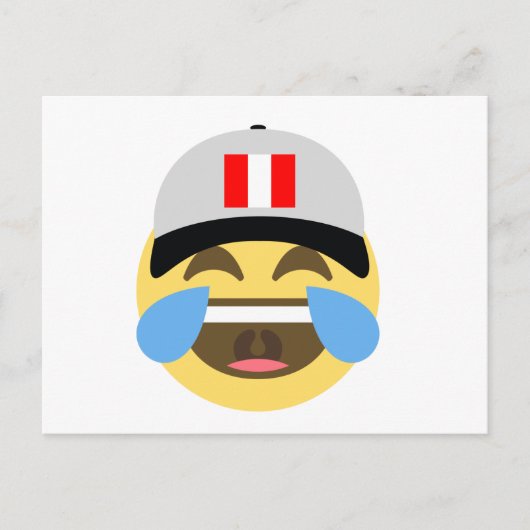 Peru Hat Laughing Emoji Postkarte (Vorderseite)