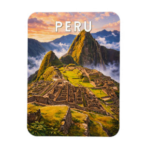 Peru Illustration Reise Kunst Vintage Magnet