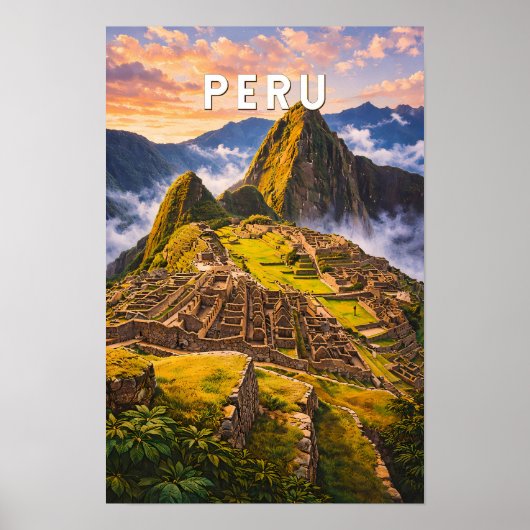 Peru Illustration Reise Kunst Vintage Poster (Vorne)