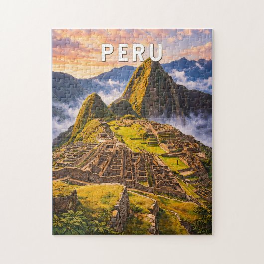 Peru Illustration Reise Kunst Vintage Puzzle (Vertikal)