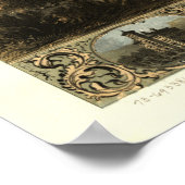 Peru Indiana 1868 Antike Panoramakarte Poster (Ecke)