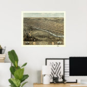 Peru Indiana 1868 Antike Panoramakarte Poster (Heimbüro)