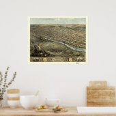 Peru Indiana 1868 Antike Panoramakarte Poster (Küche)