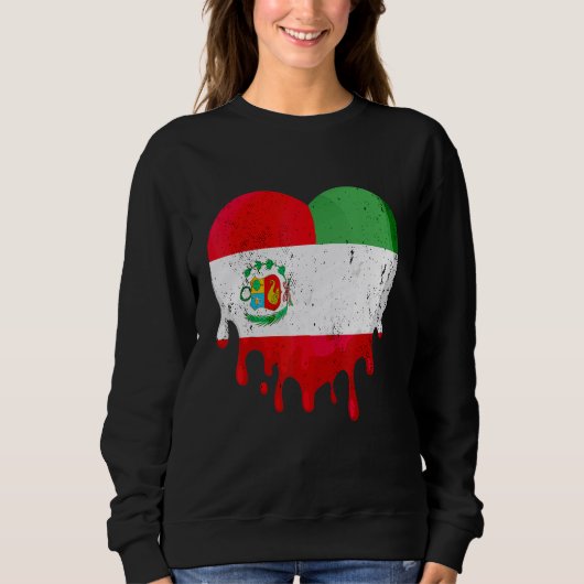 Peru Italy Flag Heart Citizen Drinking Grown Patri Sweatshirt (Vorderseite)