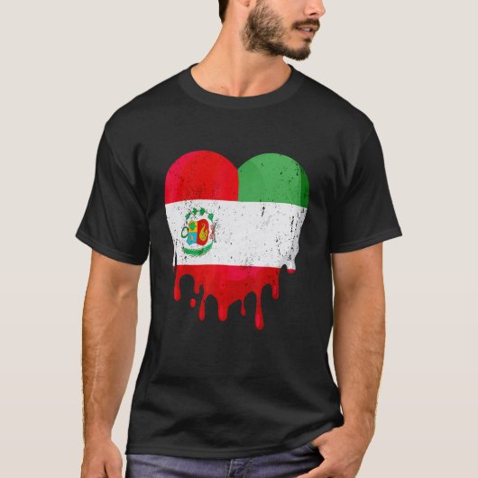 Peru Italy Flag Heart Citizen Drinking Grown Patri T-Shirt (Vorderseite)