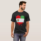 Peru Italy Flag Heart Citizen Drinking Grown Patri T-Shirt (Vorne ganz)