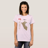 Peru-Karte + Flag + Titel-T - Shirt (Vorne ganz)