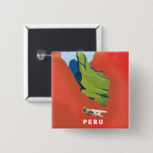 Peru-Karte Illustriertes Reiseplakat Button (Vorne & Hinten)