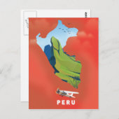 Peru-Karte Illustriertes Reiseplakat Postkarte (Vorne/Hinten)