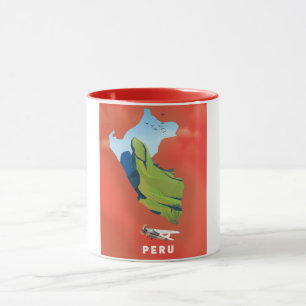 Peru-Karte Illustriertes Reiseplakat Tasse
