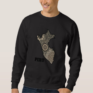 Peru Karte Mandala Vintage Peruanisch Südamerika C Sweatshirt