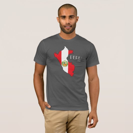 Peru-Karten-Flaggen-Shirt T-Shirt (Vorne ganz)