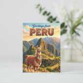Peru Lama Postkarte (Stehend Vorderseite)