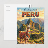 Peru Lama Postkarte (Vorne/Hinten)