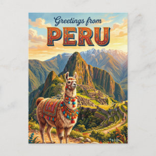 Peru Lama Postkarte