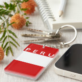 Peru-Landesflaggesymbol-Namentext Schlüsselanhänger (Vorderseite rechts)