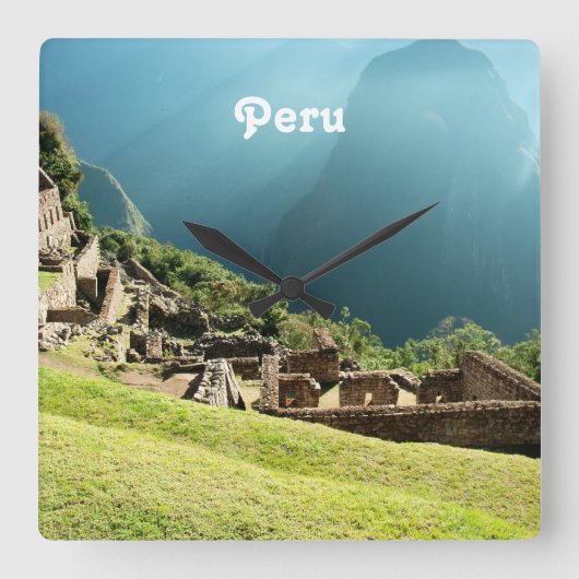 Peru Landscape Quadratische Wanduhr (Vorderseite)