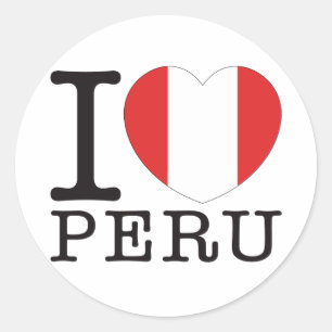 Peru-Liebe v2 Runder Aufkleber