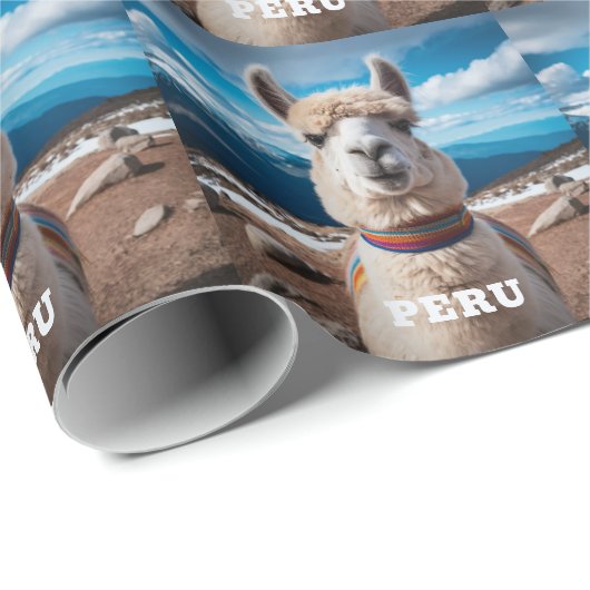 Peru Llama Geschenkpapier (Rolleneckpunkt)