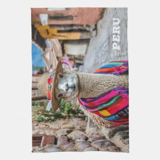 Peru Llama Geschirrtuch (Vertikal)
