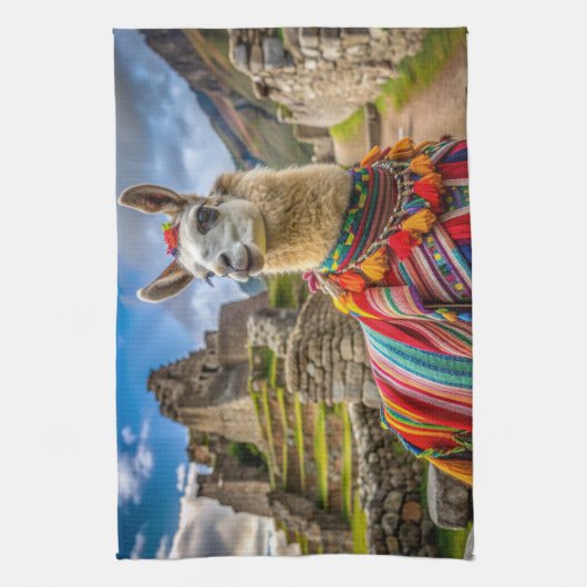 Peru Llama Geschirrtuch (Vertikal)