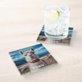 Peru Llama Glasuntersetzer (Schrägansicht)