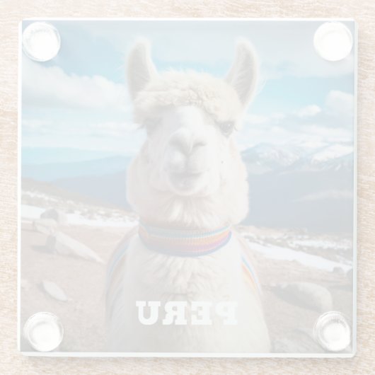 Peru Llama Glasuntersetzer (Rückseite)