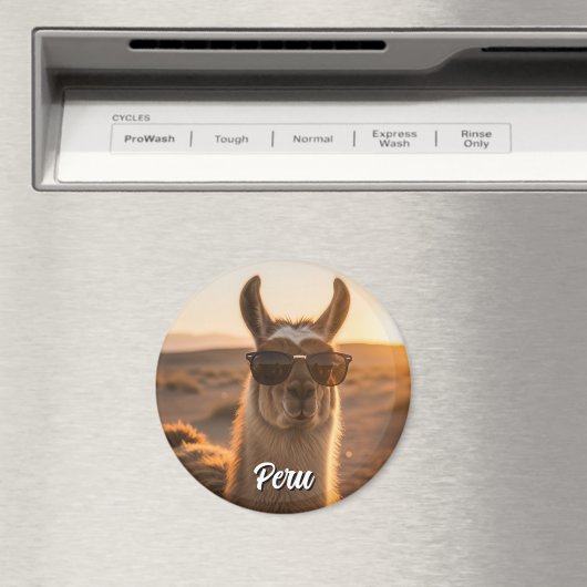 Peru Llama in Sonnenbrille Magnet (In Situ (Geschirrspüler))