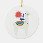 Peru Llama Keramik Ornament (Vorne)
