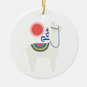 Peru Llama Keramik Ornament