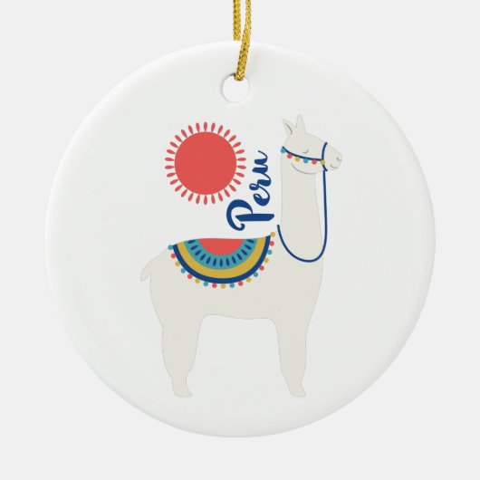 Peru Llama Keramik Ornament (Vorne)