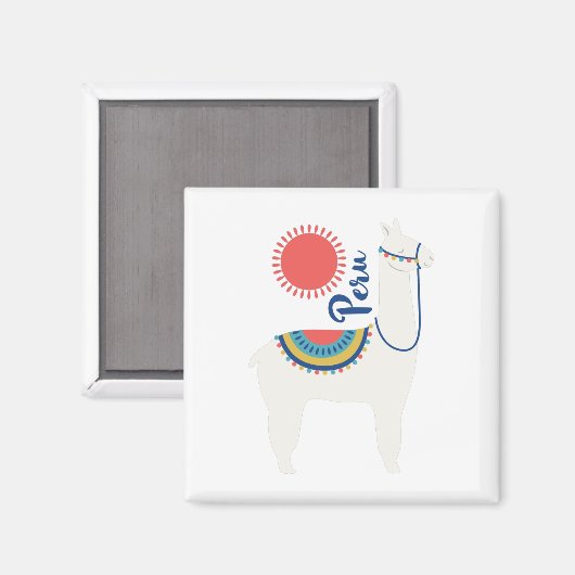 Peru Llama Magnet (Vorderseite/Rückseite)