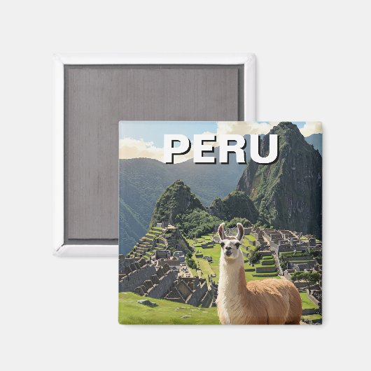 Peru Llama Magnet (Vorderseite/Rückseite)