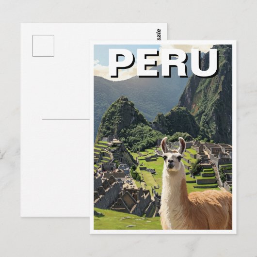 Peru Llama Postkarte (Vorne/Hinten)