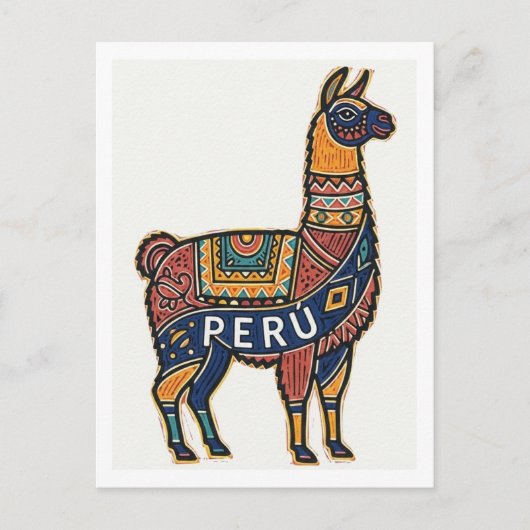 Peru Llama Postkarte (Vorderseite)
