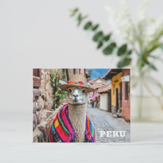 Peru Llama Postkarte (Stehend Vorderseite)