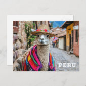 Peru Llama Postkarte (Vorne/Hinten)