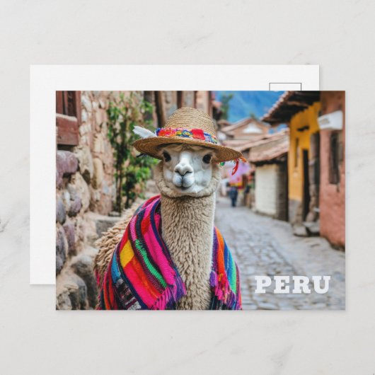 Peru Llama Postkarte (Vorne/Hinten)