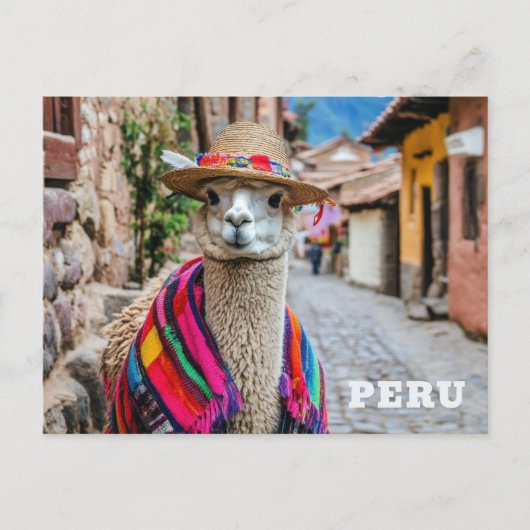 Peru Llama Postkarte (Vorderseite)