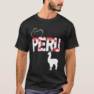 Peru Llama Pride Design  Rot und Weiß Anden-Feier T-Shirt