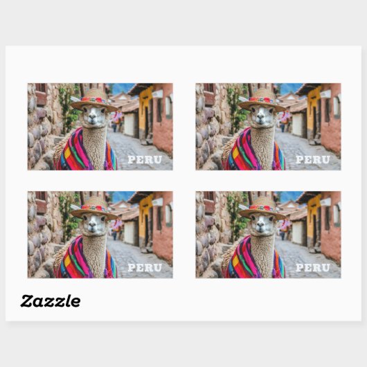 Peru Llama Rechteckiger Aufkleber (Blatt)