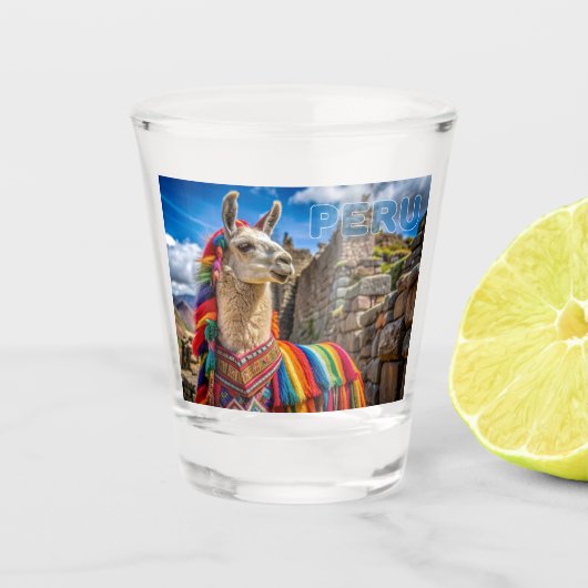 Peru Llama Schnapsglas (Vorderseite)