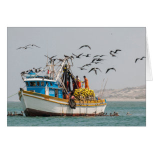 Peru, Los Organos. Fischerboot in Los Organos