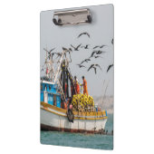 Peru, Los Organos. Fischerboot in Los Organos Klemmbrett (Links)