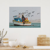 Peru, Los Organos. Fischerboot in Los Organos Poster (Küche)