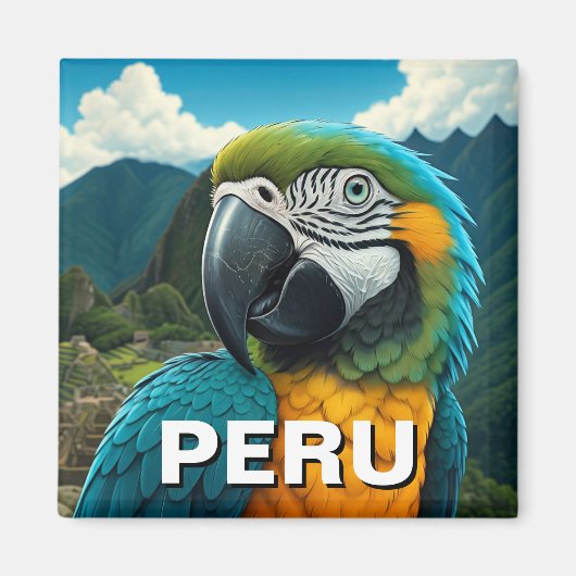 Peru Macaw Magnet (Vorne)