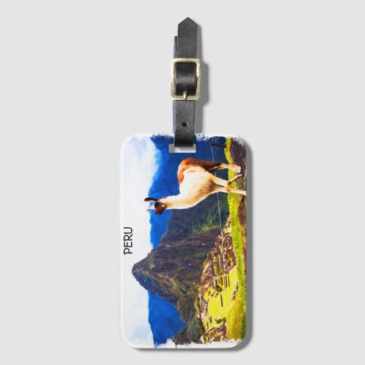 Peru Machu Picchu Alpaca Gepäckanhänger (Vorderseite Vertikal)