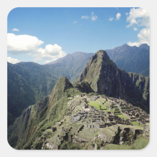 Peru, Machu Picchu, die alte verlorene Stadt 2 Quadratischer Aufkleber