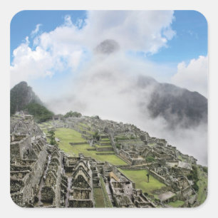 Peru, Machu Picchu, die alte verlorene Stadt 4 Quadratischer Aufkleber