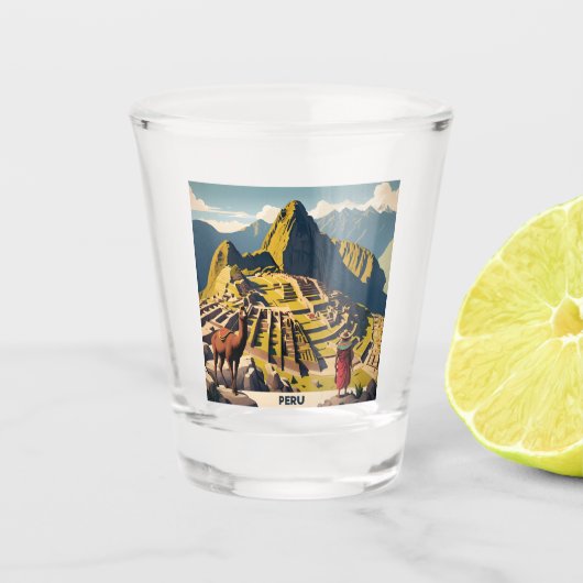 Peru Machu Picchu Schnapsglas (Vorderseite)